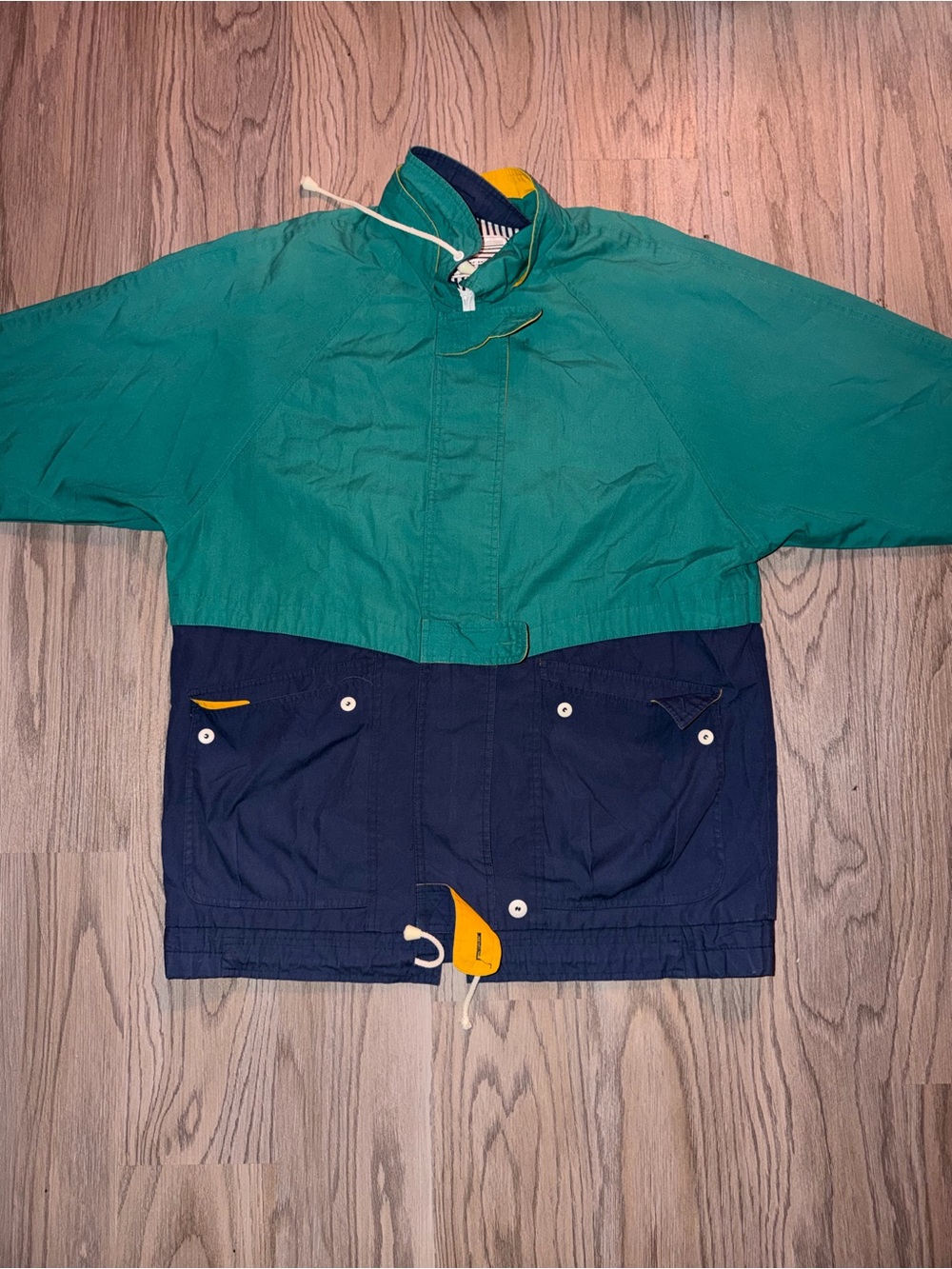 Men's Two-Tone Teal & Navy Rain Jacket
